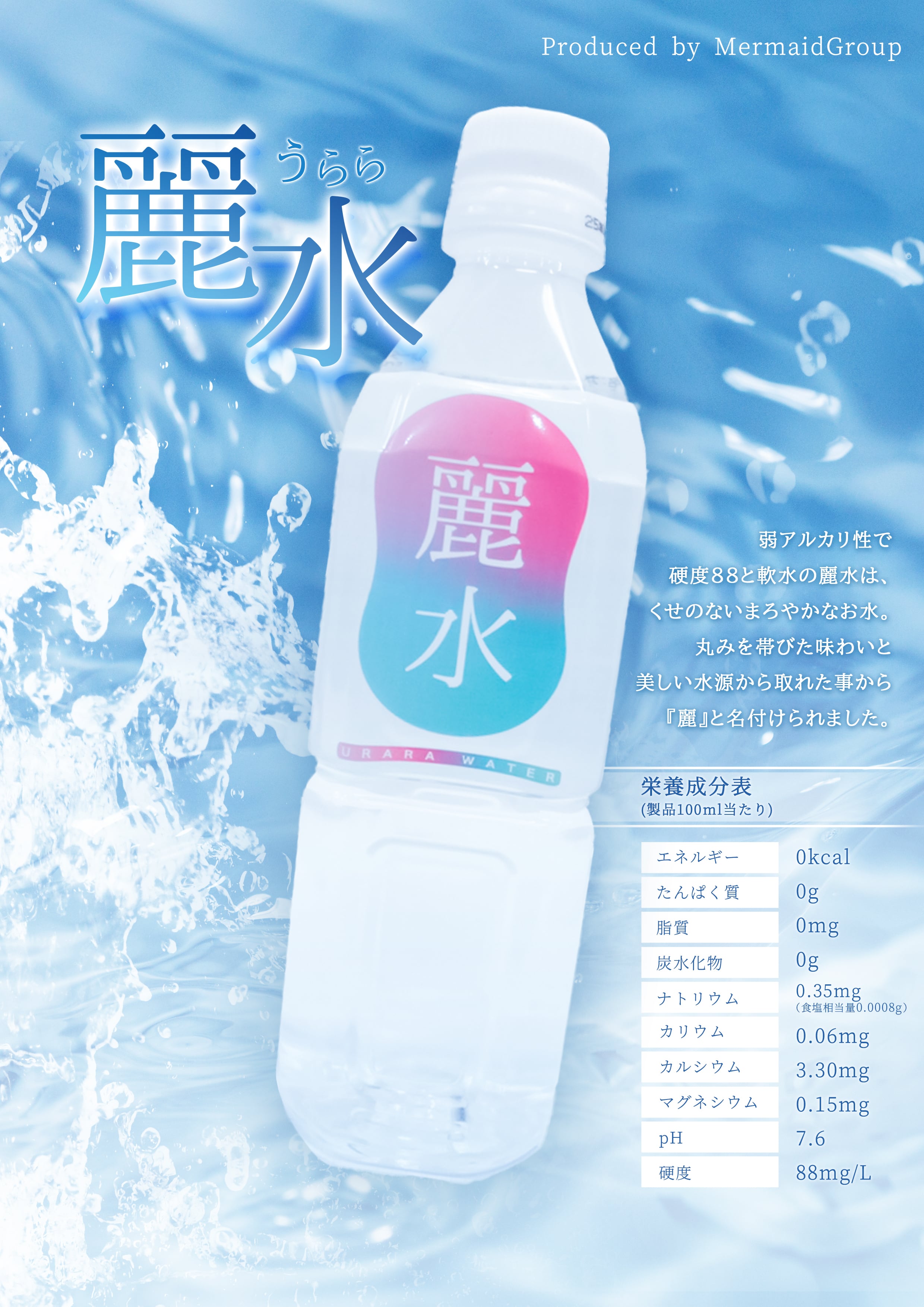 麗水（うららすい）　ナチュラルミネラルウォーター 500ml 24本入り×1箱